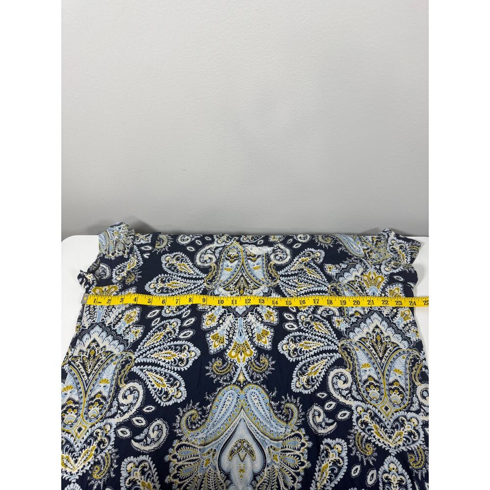Soma Cool Nights Sleep Dress XXL Blue Paisley Short Sleeve Nightgown - Picture 10 of 11